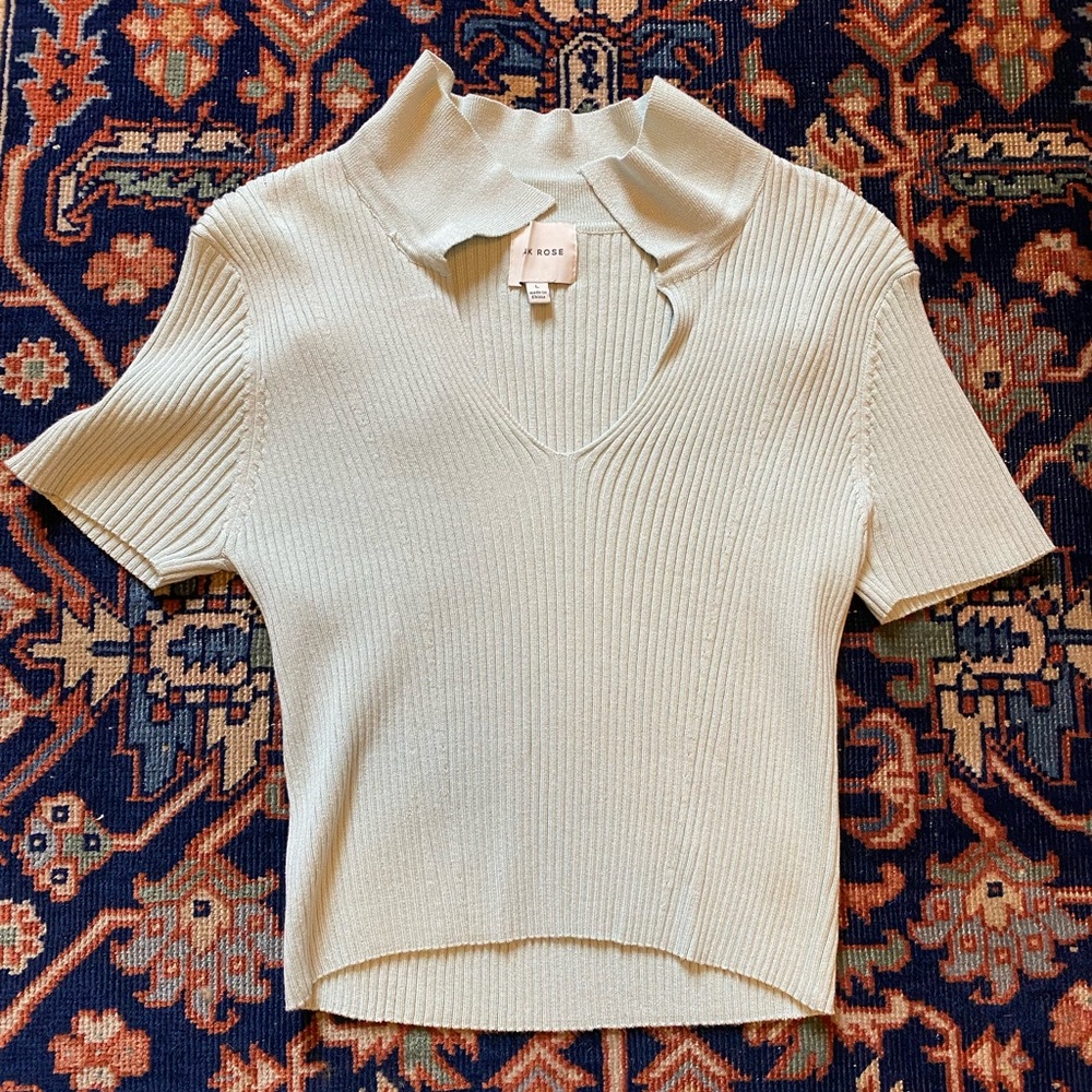 NWOT Pink Rose Collared Shirt size large